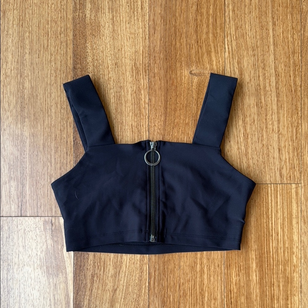 ALO Yoga Black Crop Bustier Tank Top